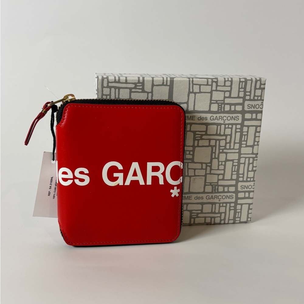 Comme des Garçons Red Leather Super Logo Wallet | With Box